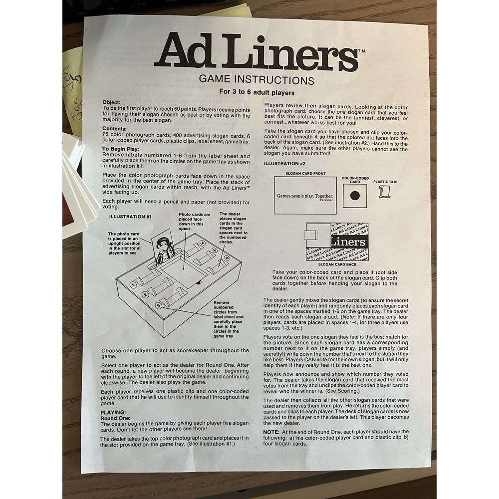 Vintage AD LINERS Board Party Game Pressman Adult Funny- All Pieces Excellent - Picture 8 of 10